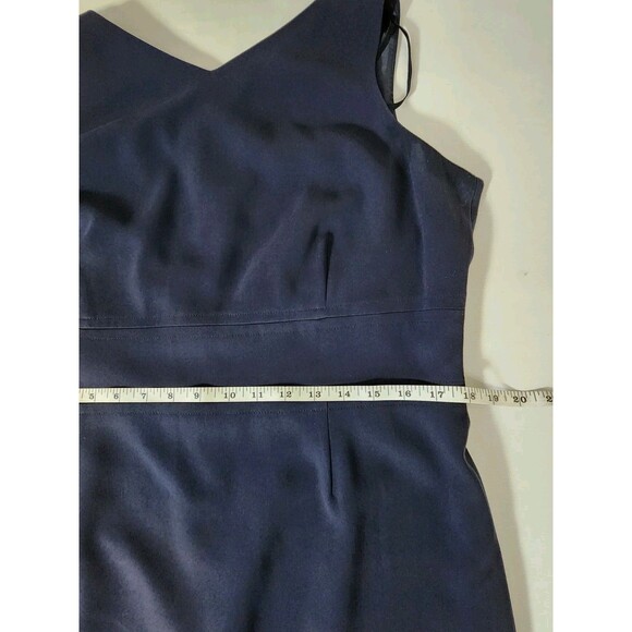 Talbots Womens 14 Petites Classic Navy Dress Knee Length Sleeveless Sheath USA - Picture 7 of 8